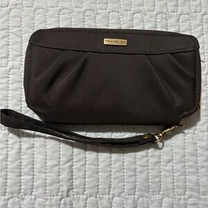 Travelon Dark Black Wristlet with Gold Accents